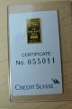 2x Credit Suisse 1 Gram.  9999 Gold Bar - With Assay Certificate Kg6 Gold photo 2
