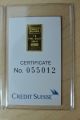 2x Credit Suisse 1 Gram.  9999 Gold Bar - With Assay Certificate Kg6 Gold photo 3