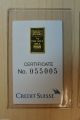 2x Credit Suisse 1 Gram.  9999 Gold Bar - With Assay Certificate Kg3 Gold photo 2