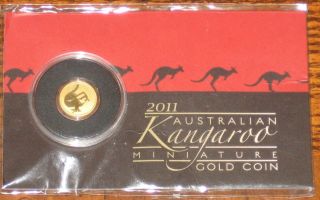 2011 P Australia Mini Kangaroo $2 Gold 0.  5 Gram.  9999 Pure Gold In Pkg photo