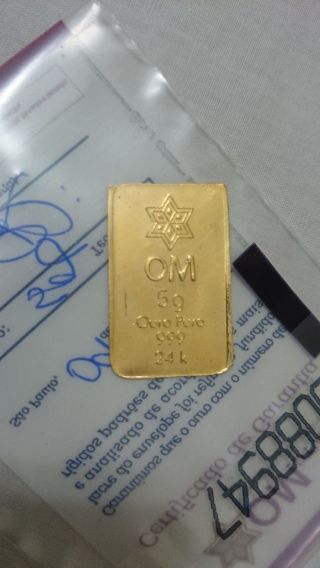 5 Grams Gold Bar 24k Pure Gold From Brazil photo