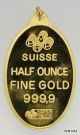 Half Troy Oz.  9999 Fine Gold Pamp Suisse Pendant 1/2 Swiss Gold photo 1