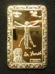 Gold Bar 1 Oz Da Vinci Mona Lisa 100 Mills.  999 24k 1 Ounce Fine Bullion Ingot Gold photo 1