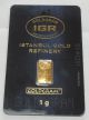 1 Gram Istanbul Gold Refinery Bar.  9999 Fine (in Assay Card) Gold photo 1