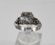 Palladium With 10k Yellow Gold Solitaire Crystal Ring Size 9.  25 Weighs 6 Grams Bullion photo 3