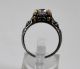 Palladium With 10k Yellow Gold Solitaire Crystal Ring Size 9.  25 Weighs 6 Grams Bullion photo 5