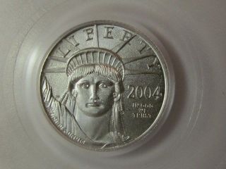 2004 Pcgs Ms69 U.  S.  Platinum Statue Of Liberty $10 photo