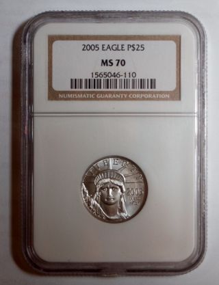 2005 American Platinum Eagle (1/4 Oz) $25 - Ngc Ms70 photo
