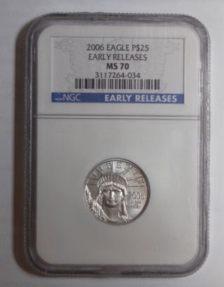 2006 American Platinum Eagle (1/4 Oz) $25 - Ngc Ms70 Early Release photo
