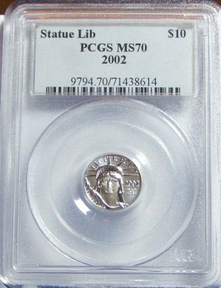 2002 $10 Platinum Pcgs Ms70 photo