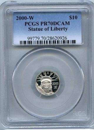 2000 - W $10 (1/10 Oz) Proof Platinum Eagle Pcgs Pr70 Pf70 Deep Cameo photo