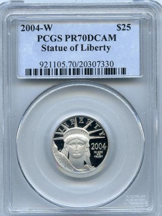 2004 - W $25 (1/4 Oz) Proof Platinum Eagle Pcgs Pr70 Pf70 Deep Cameo photo