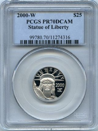 2000 - W $25 (1/4 Oz) Proof Platinum Eagle Pcgs Pr70 Pf70 Dcam photo