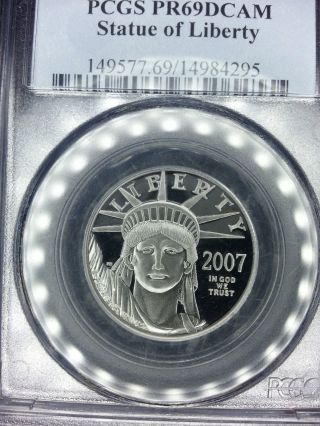 2007 - W $50 Platinum Eagle Pr69dcam Pcgs Statue Of Liberty photo