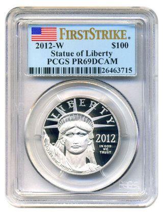 2012 - W Platinum Eagle $100 Pcgs Proof 69 Dcam (first Strike) photo