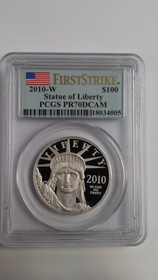 2010 - W $100 Platinum Coin Pcgs Pr70 Dcam, photo