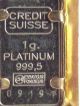 1985 Essay Fondeur Credit Suisse 999.  5 Platinum 1g Bar 14k Lady Liberty Pendant Platinum photo 4