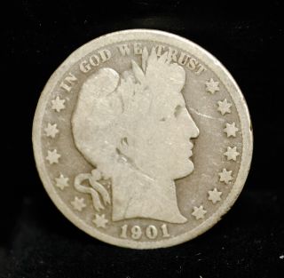 1901 Good/almost Good (philadelphia) Sivler Barber Half Dollar photo