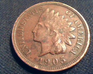 1905 Indian Wheat 1c Coin Circulated Ungraded Uncertified Full Liberty 4 Diamond photo
