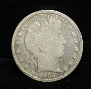 1904 Good/almost Good (philadelphia) Silver Barber Half Dollar photo