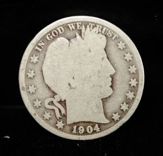 1904 Almost Good/good (philadelphia) Silver Barber Half Dollar 1906 photo