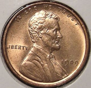 1909 P Vdb Lincoln Wheat Penny,  Cent Gem Bu Choice Uncirculated,  Aa 821 photo