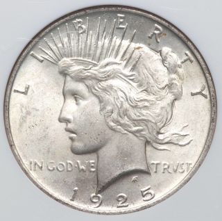 1925 Line In Tiara Ngc Ms63 Vam - 1a Top 50 Peace Silver Dollar Bright White Bu photo