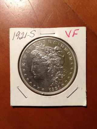 1921 - S Morgan Silver Dollar Vf photo