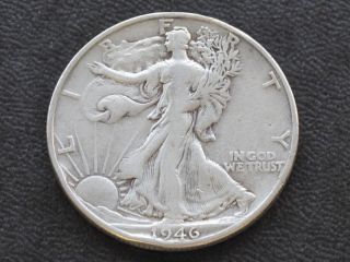 1946 - D Liberty Walking Half Dollar U.  S.  Coin A4756 photo