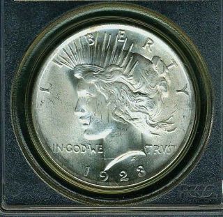 U.  S.  1923 Peace Silver Dollar Brilliant Uncirculated,  Certified Pcgs - Ms64 photo
