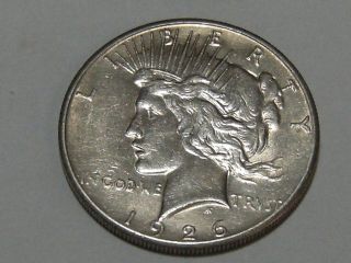 1926 Silver Peace Dollar (au - Bu) 8939a photo