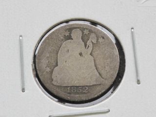 1852 - P Liberty Seated 90% Silver Dime U.  S.  Coin D2660 photo