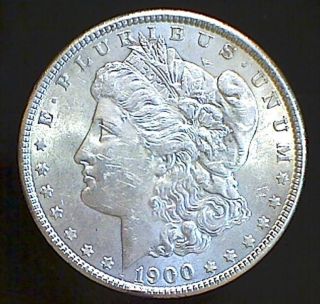 1900 Morgan Silver Dollar Coin Ms Unc photo