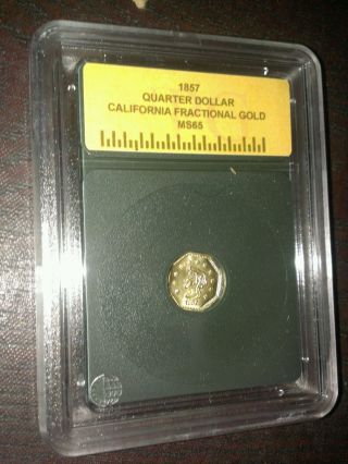 1857 California Gold Quarter Dollar Uncirculated photo