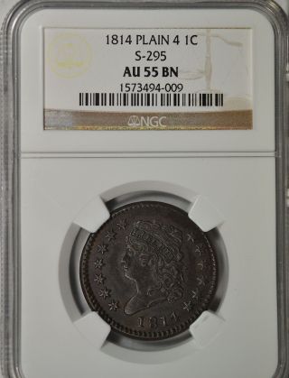 1814 Classic Head Large Cent,  Ngc Au55 photo