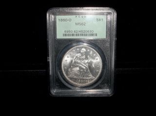 1860 - O $1 Pcgs Ms62 Liberty Seated Dollar - Ogh photo