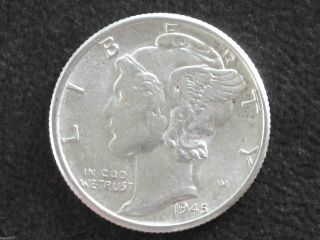 1945 - P Mercury Dime 90% Silver U.  S.  Coin D6131 photo