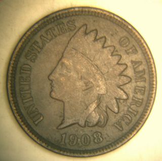 1908 Indian Head Cent (05 - 25 - 01) photo