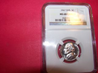 1967 Sms Ms68 Ca.  Jefferson Nickel By Ngc photo