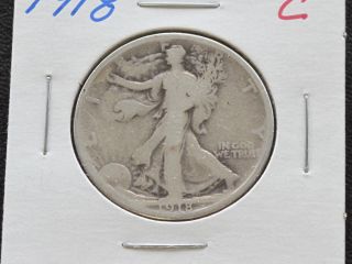 1918 - P Liberty Walking Half Dollar 90% Silver C1554l photo