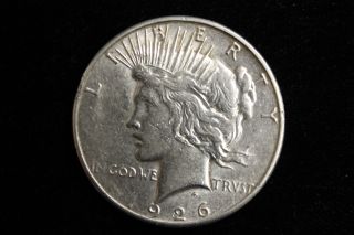 1926 - S Peace Silver Dollar,  Old United States Silver Dollar, .  77344 Asw photo