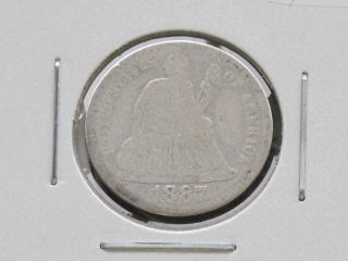 1887 - P Liberty Seated 90% Silver Dime U.  S.  Coin D2714 photo