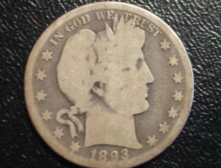 1893 - S United States Barber Half Dollar - G photo