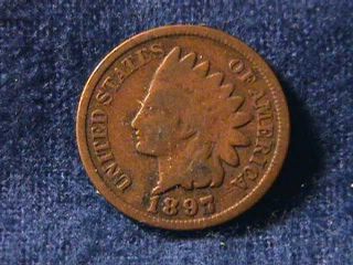 1897 Indian Head 1 Cent G Coin photo