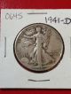 0645 1941 - D Walking Liberty Silver Half Dollar Coin Fairhouse Combine Ship Half Dollars photo 2