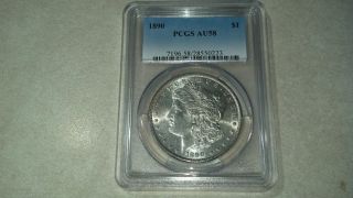 1890 Pcgs Au58 $1 Morgan Silver Dollar photo