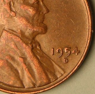 1954 D/d/d Lincoln Wheat Penny,  Cent,  (rpm 001 Coneca Top 100) Error Ae 300 photo