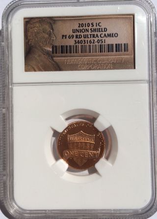 2010 - S Lincoln Union Shield Cent Ngc Pf 69 Rd Ultra Cameo Proof San Francisco photo
