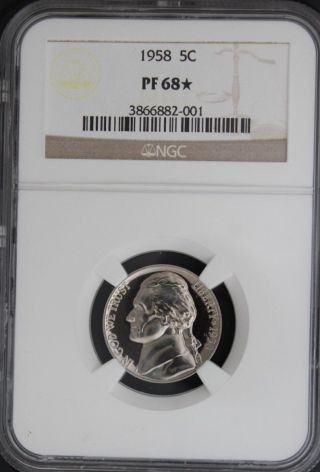 1958 Jefferson Ngc Pf 68 Star.  Incredible Cameo Obverse.  1 Of 12. photo