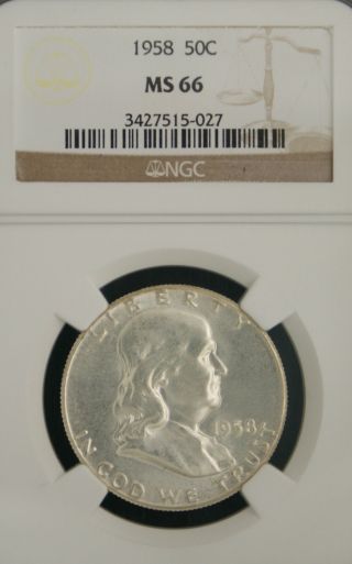 1958 - P Franklin Ngc Ms 66.  Brilliant Blast - White Surfaces Extremely Rare photo